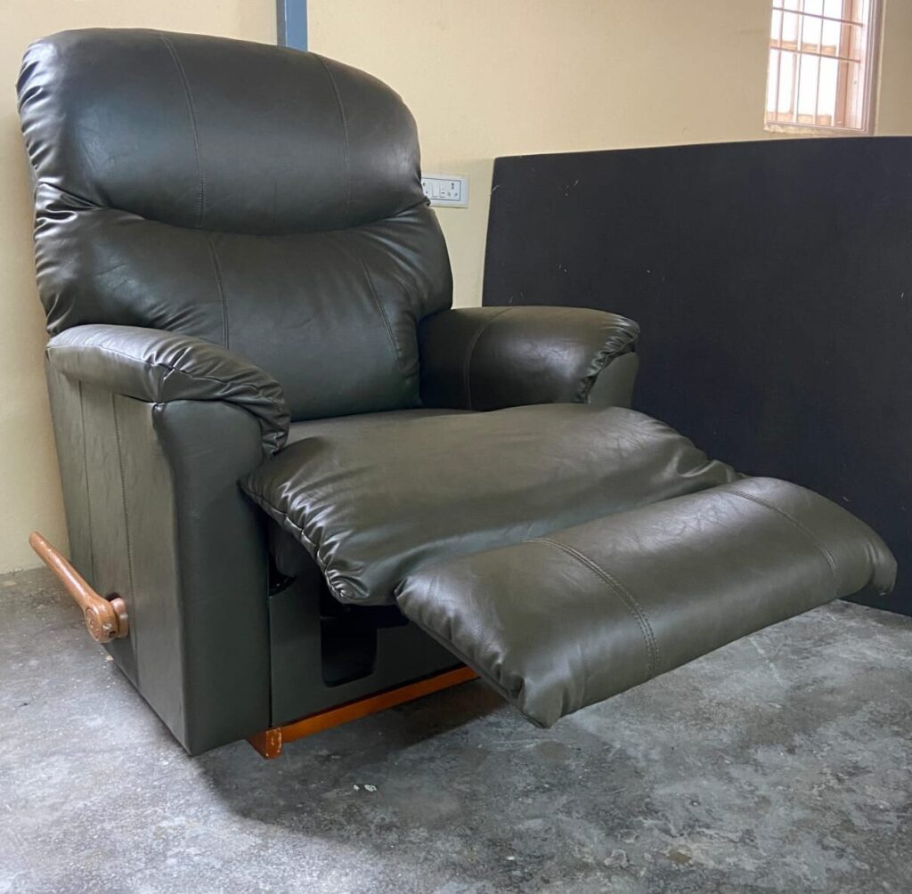 Sri lakshmi enterprises in bangalore Leather Recliner with plush and footrest