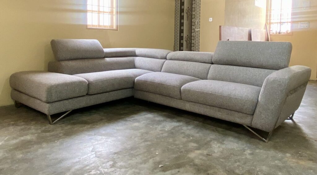Sri lakshmi enterprises Moder light grey L- shaped sofa